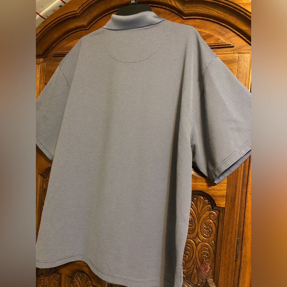 2X Men's Gray Striped Polo Shirt - Picture 12 of 13